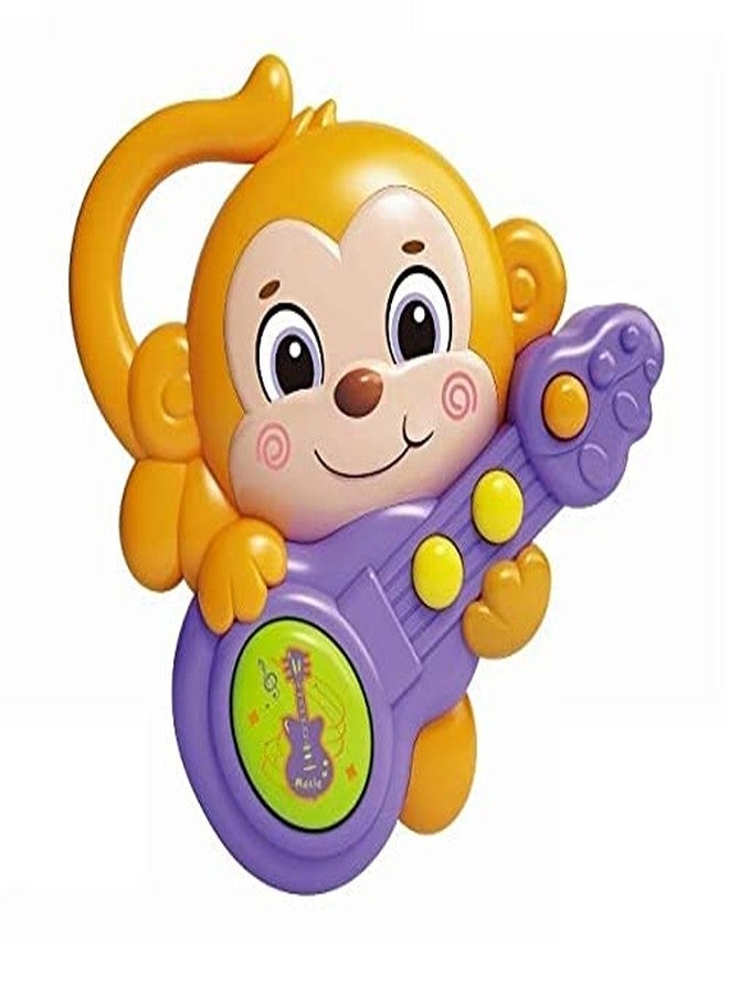 Quasar Musical Guitar Monkey Rattle Toy for Baby Made in Safe Non-Toxic Attractive Rattle for New Born Baby Children and Toddlers Best for Baby First Toys - Image 2